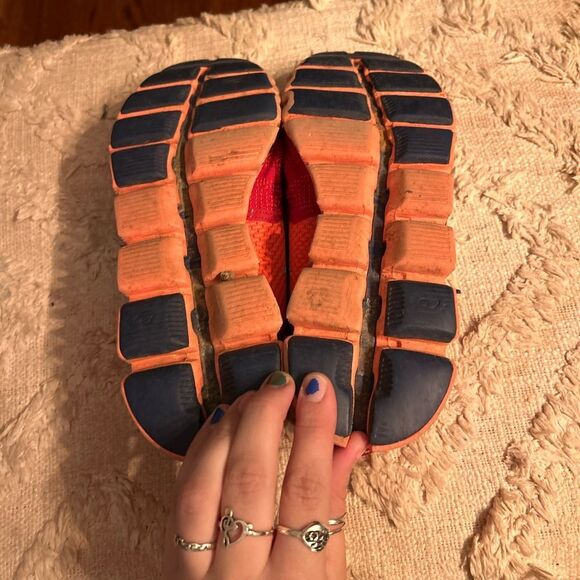 On Running Red and Orange Women's Sneakers - Picture 6 of 8